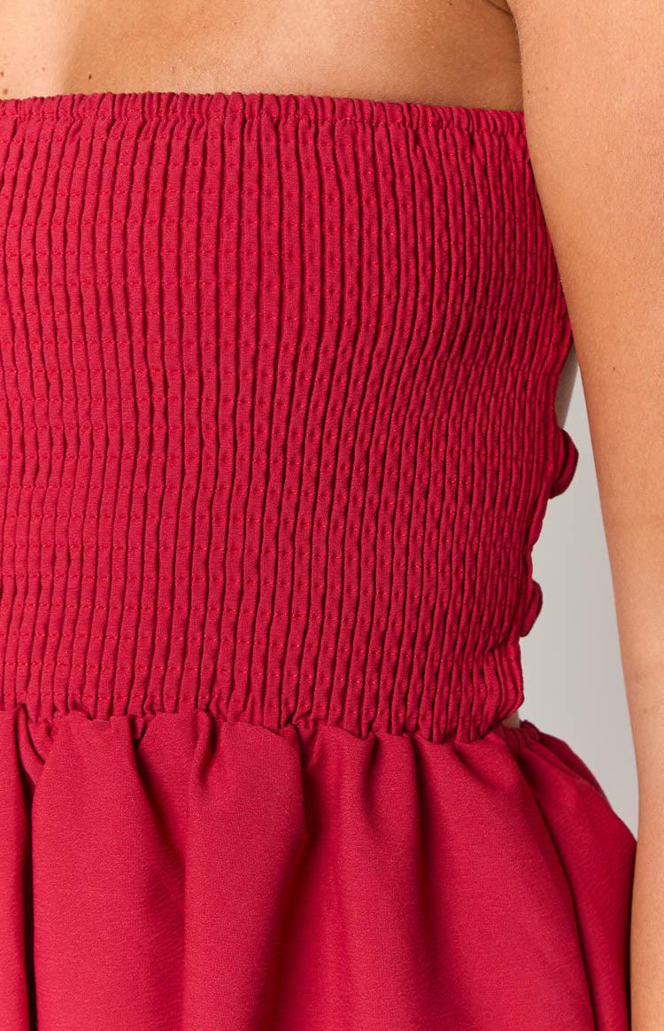 Sundazed Strap Back Dress Red Product Image