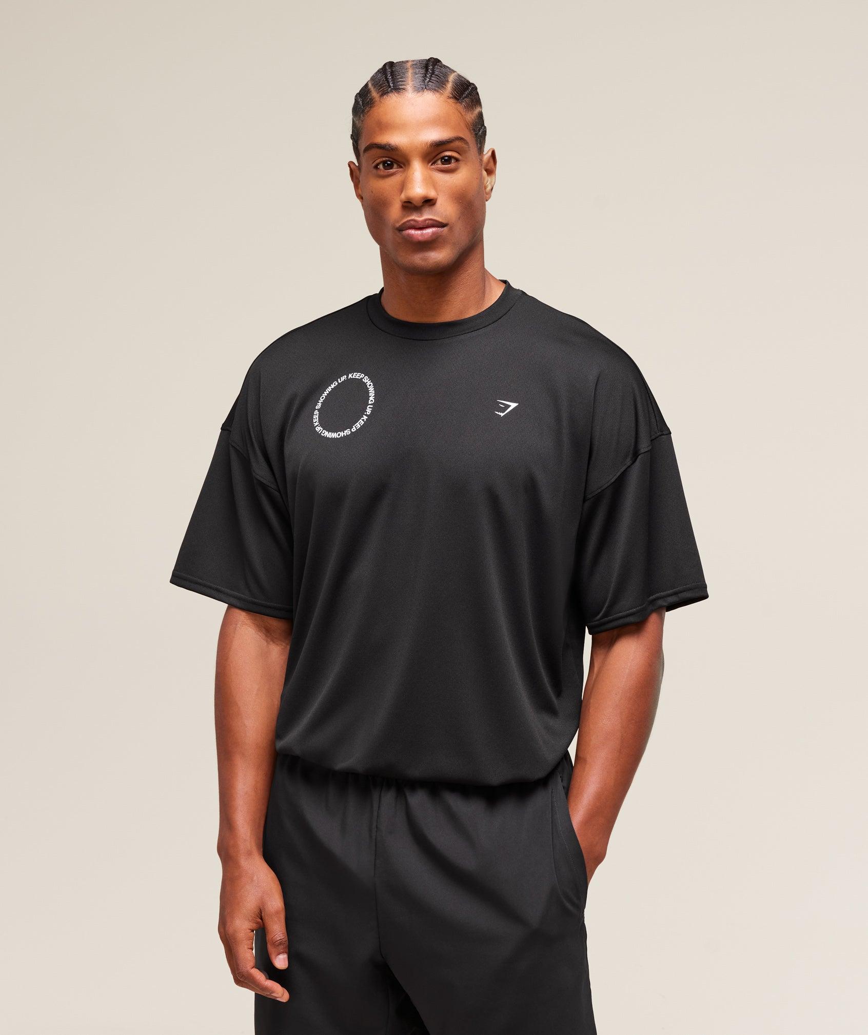 Gymshark Keep Showing Up T-Shirt - Black Male Product Image