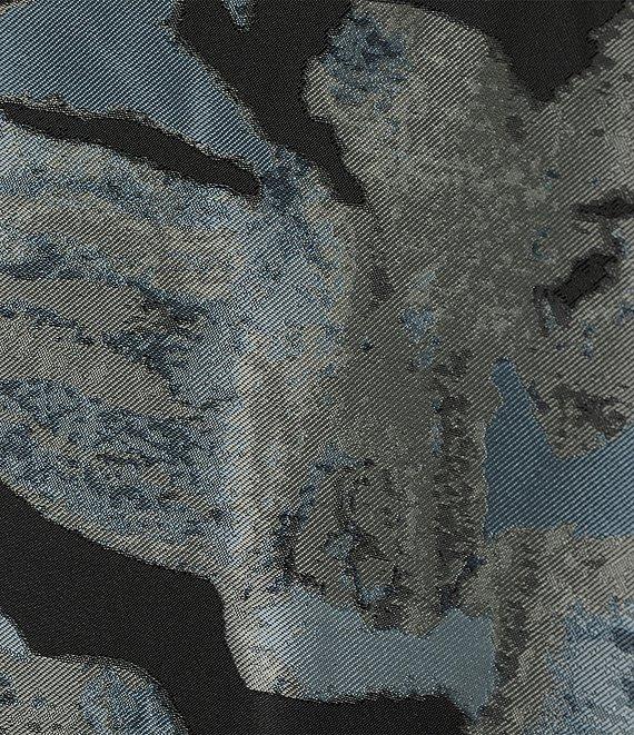 Ming Wang Plus Woven Floral Print Mandarin Collar Long Sleeve Open Front Jacket Product Image