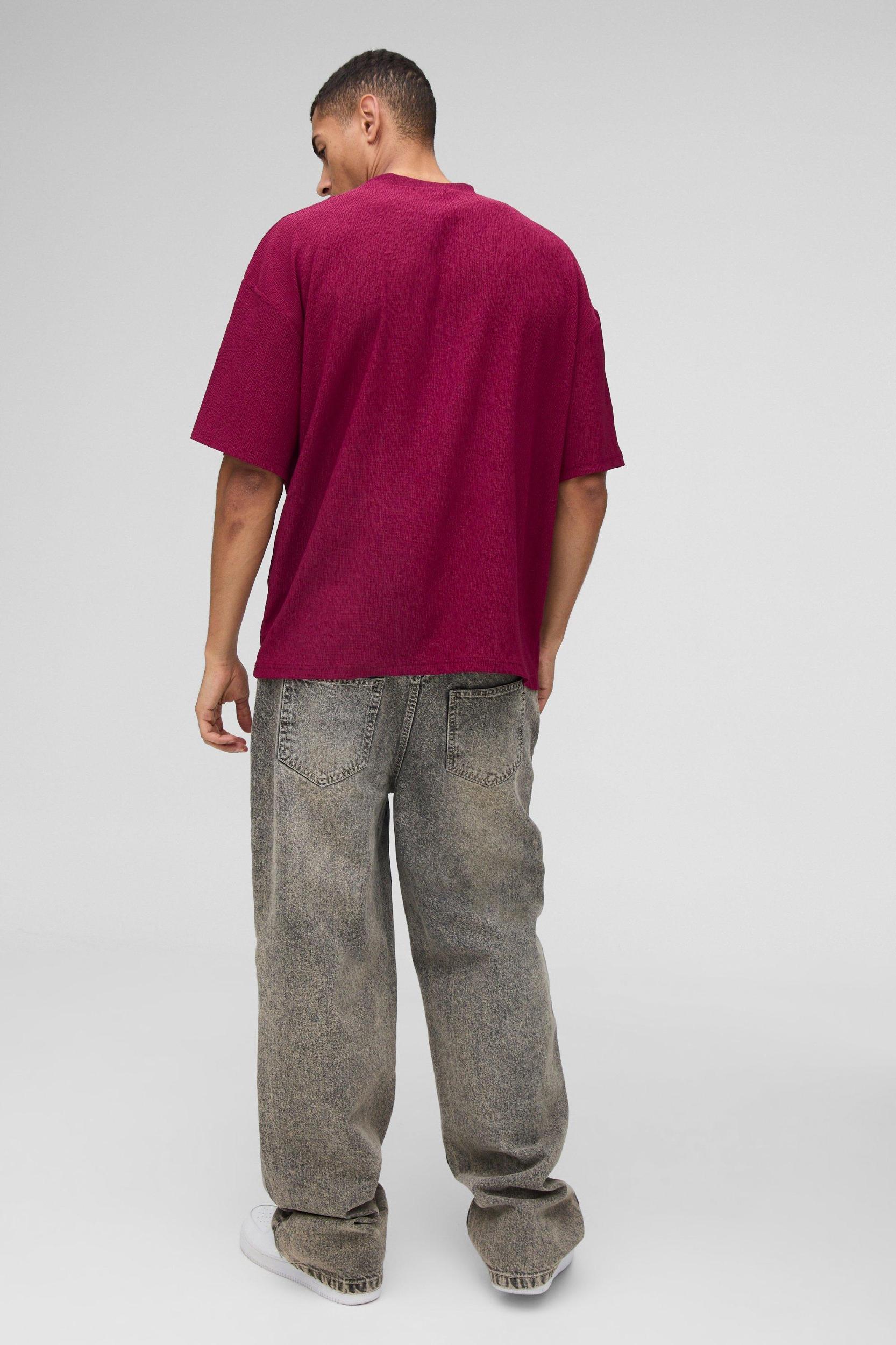 Oversized Textured T-Shirt | boohooMAN USA Product Image