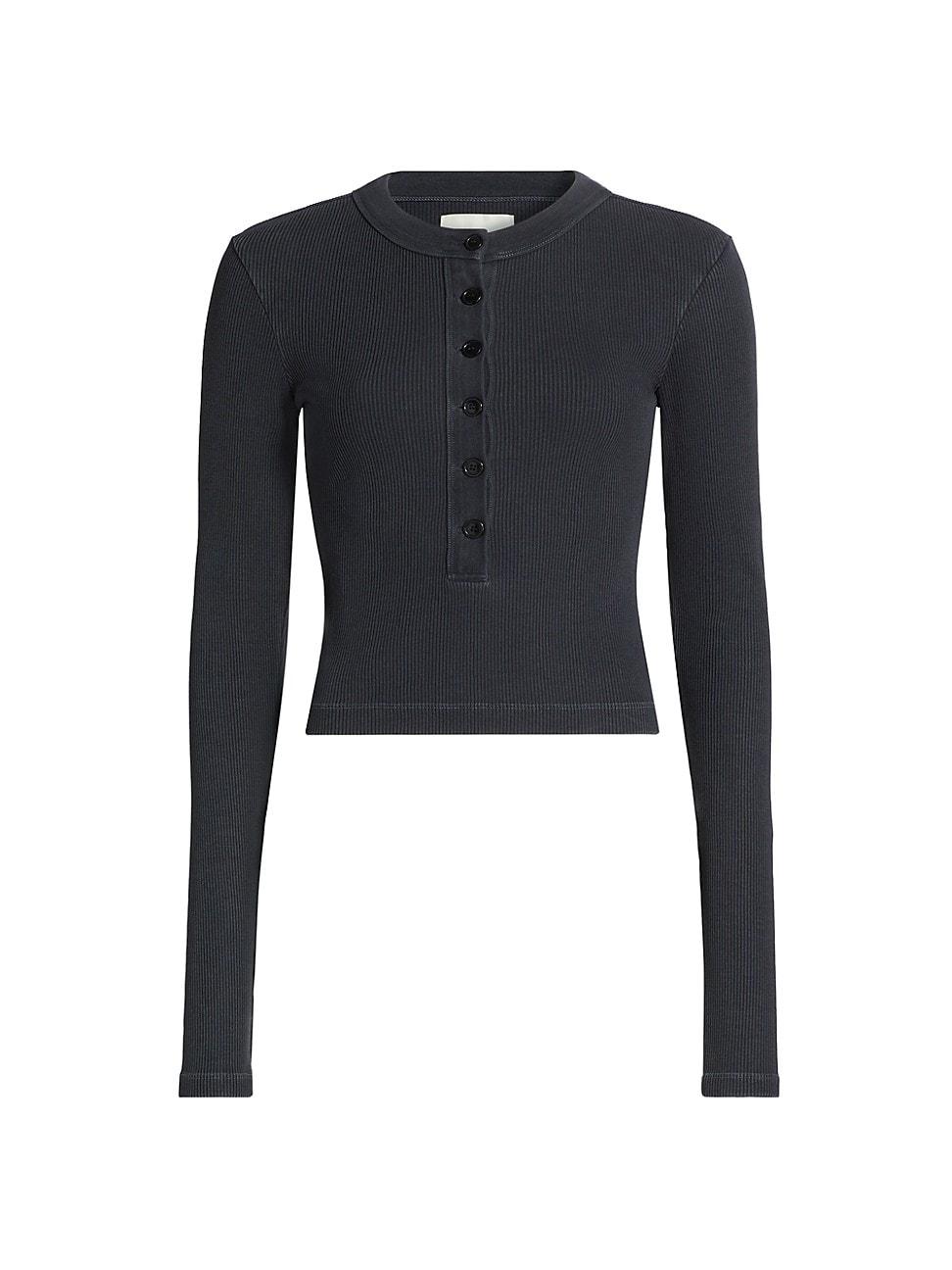 Womens Varra Rib-Knit Henley Product Image