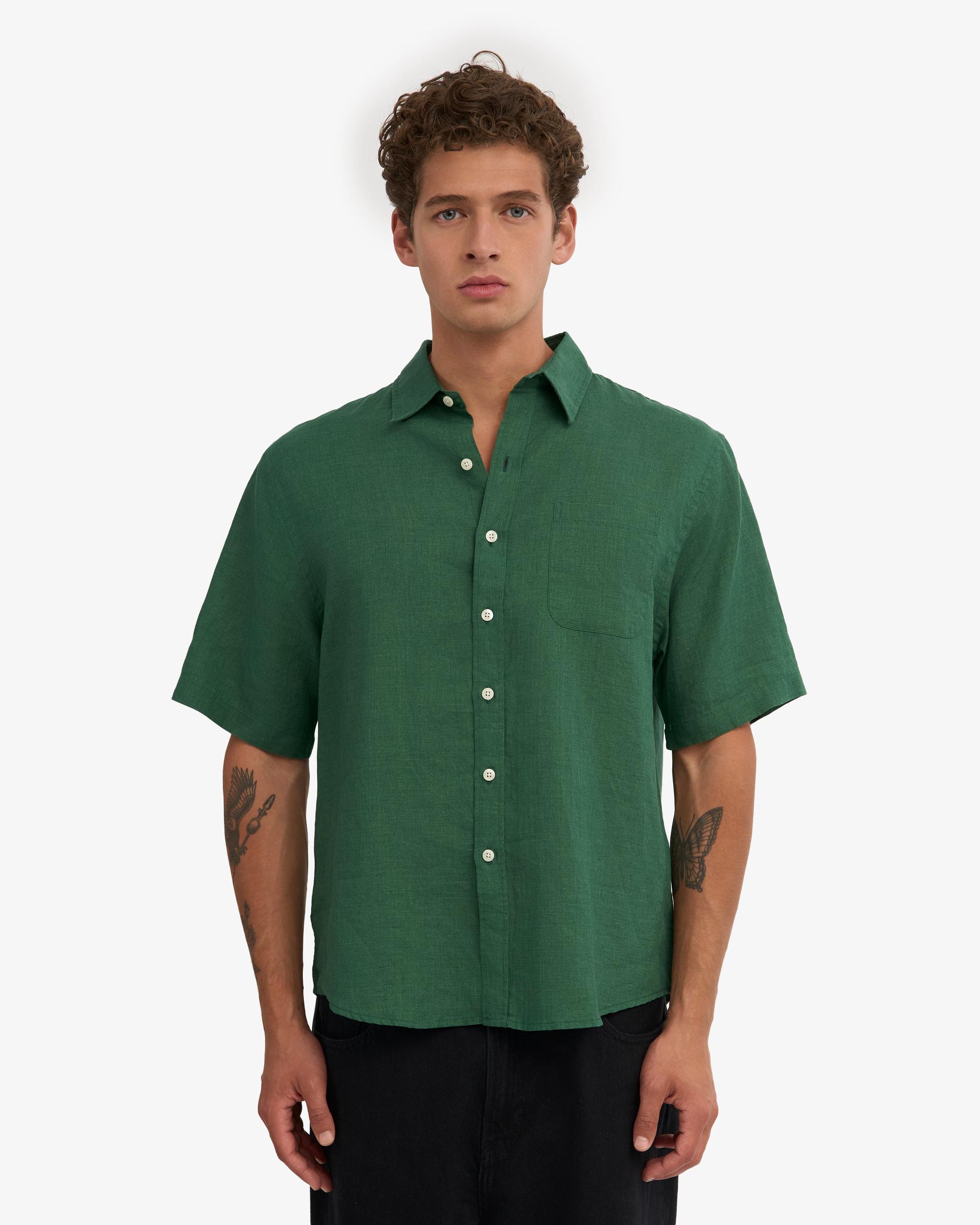 Linen SS Shirt - Marine Blue Product Image