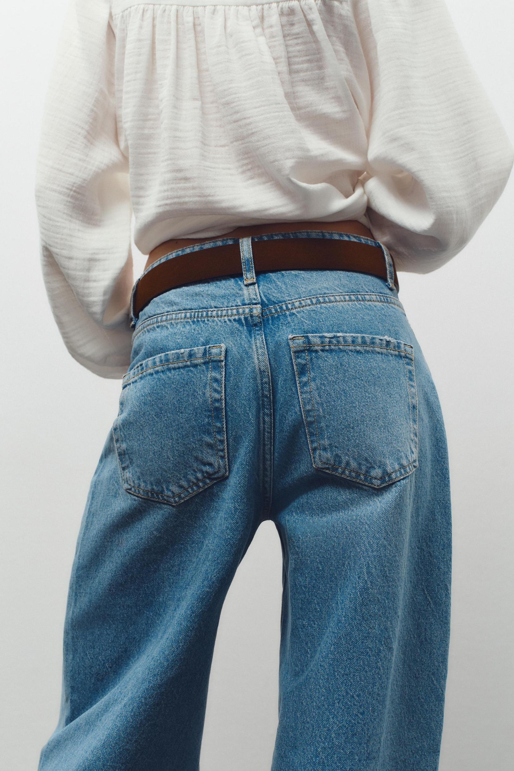 Z1975 HIGH-WAISTED WIDE LEG TAPERED BELTED JEANS Product Image