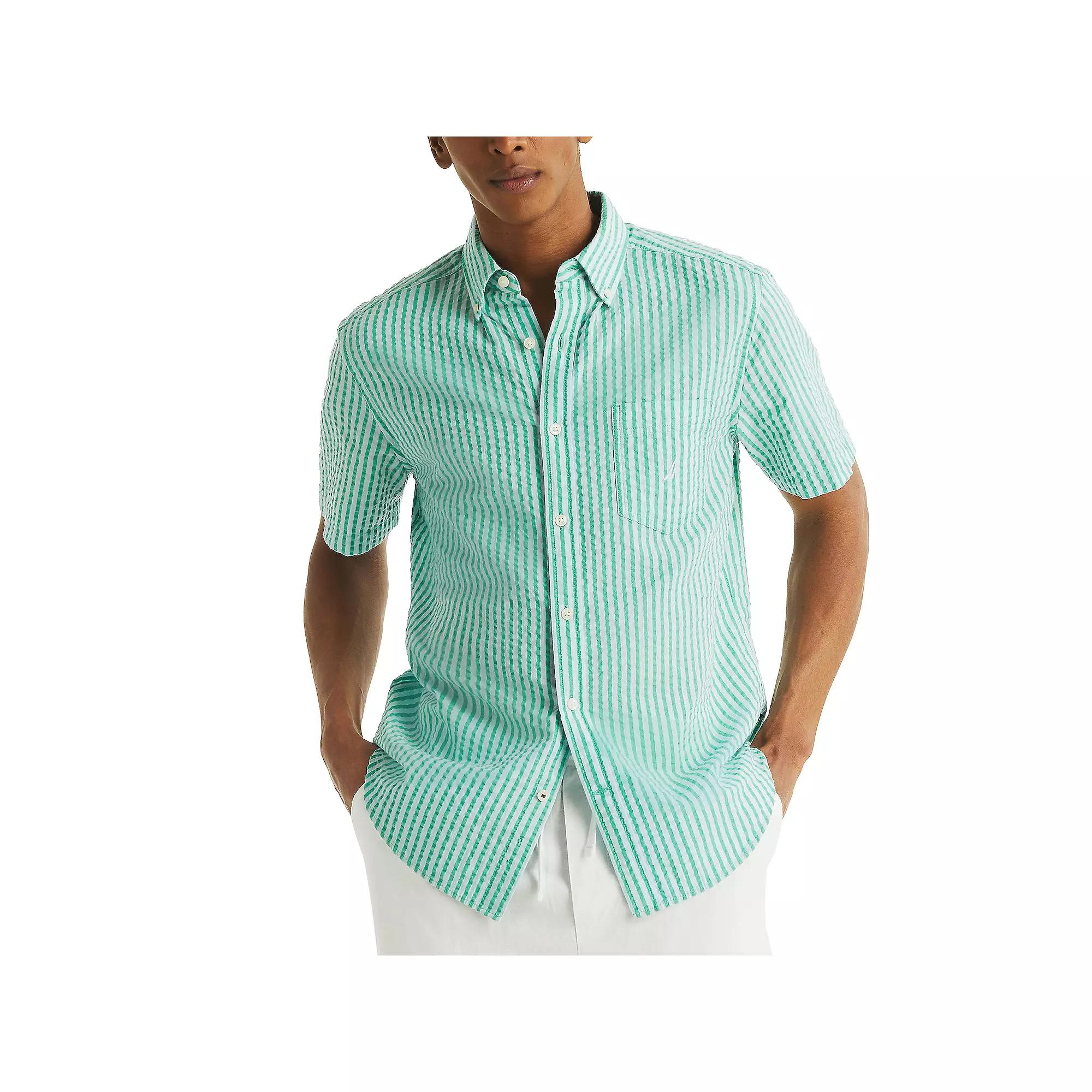 Men's Nautica Short-Sleeve Striped Seersucker Shirt,  Product Image