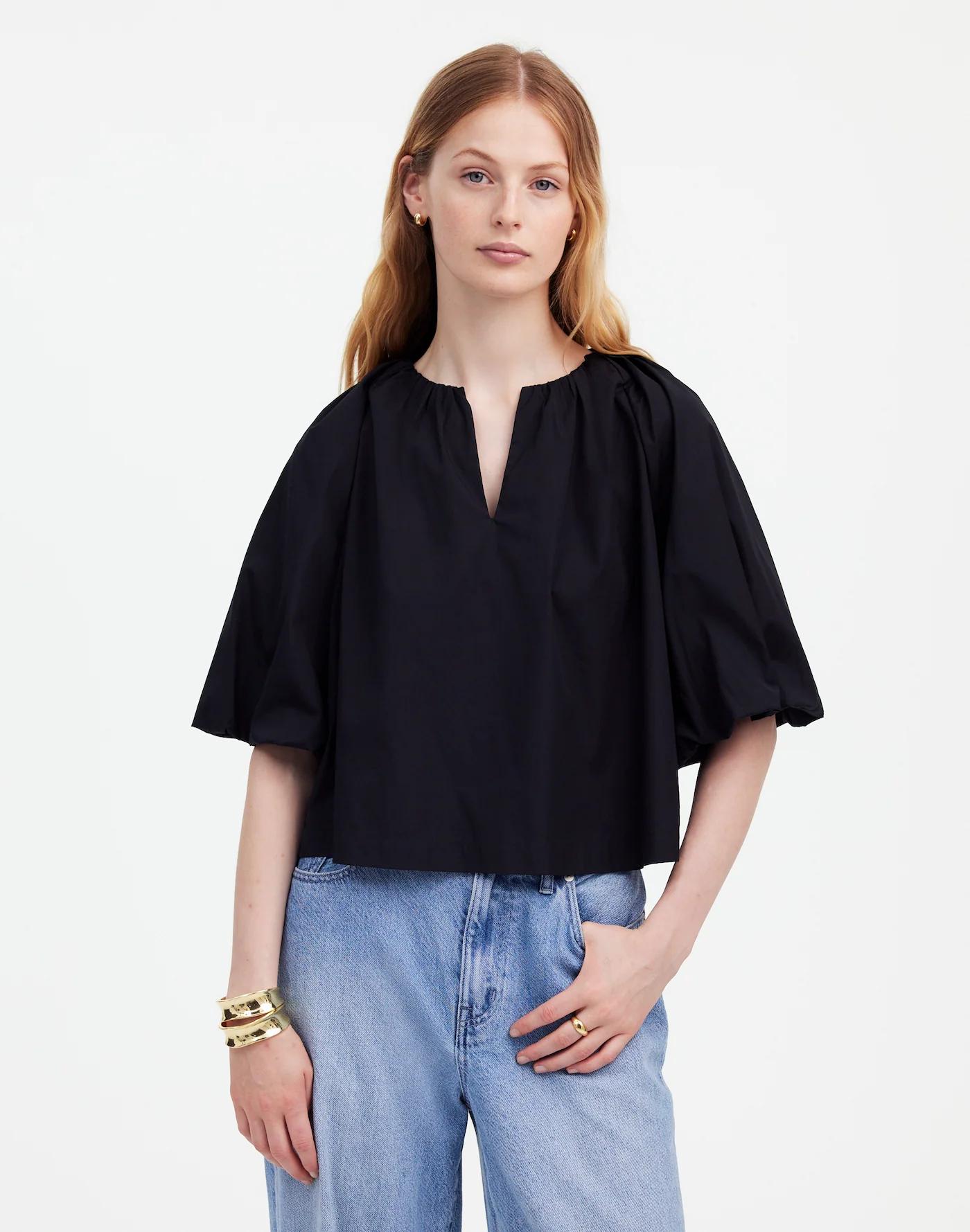 Bubble-Sleeve Top in Poplin Product Image