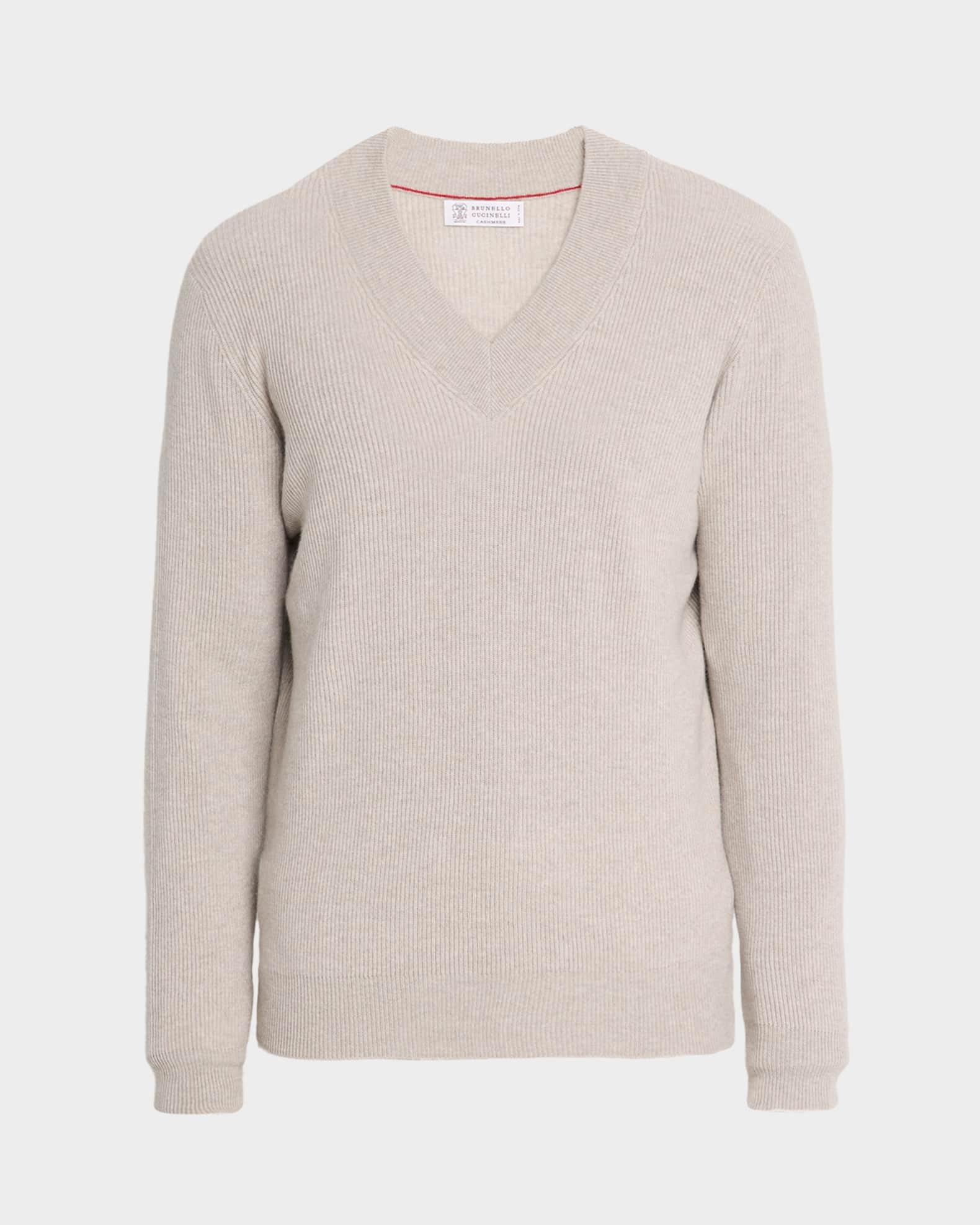 Men's V-Neck Cashmere Rib Sweater Product Image