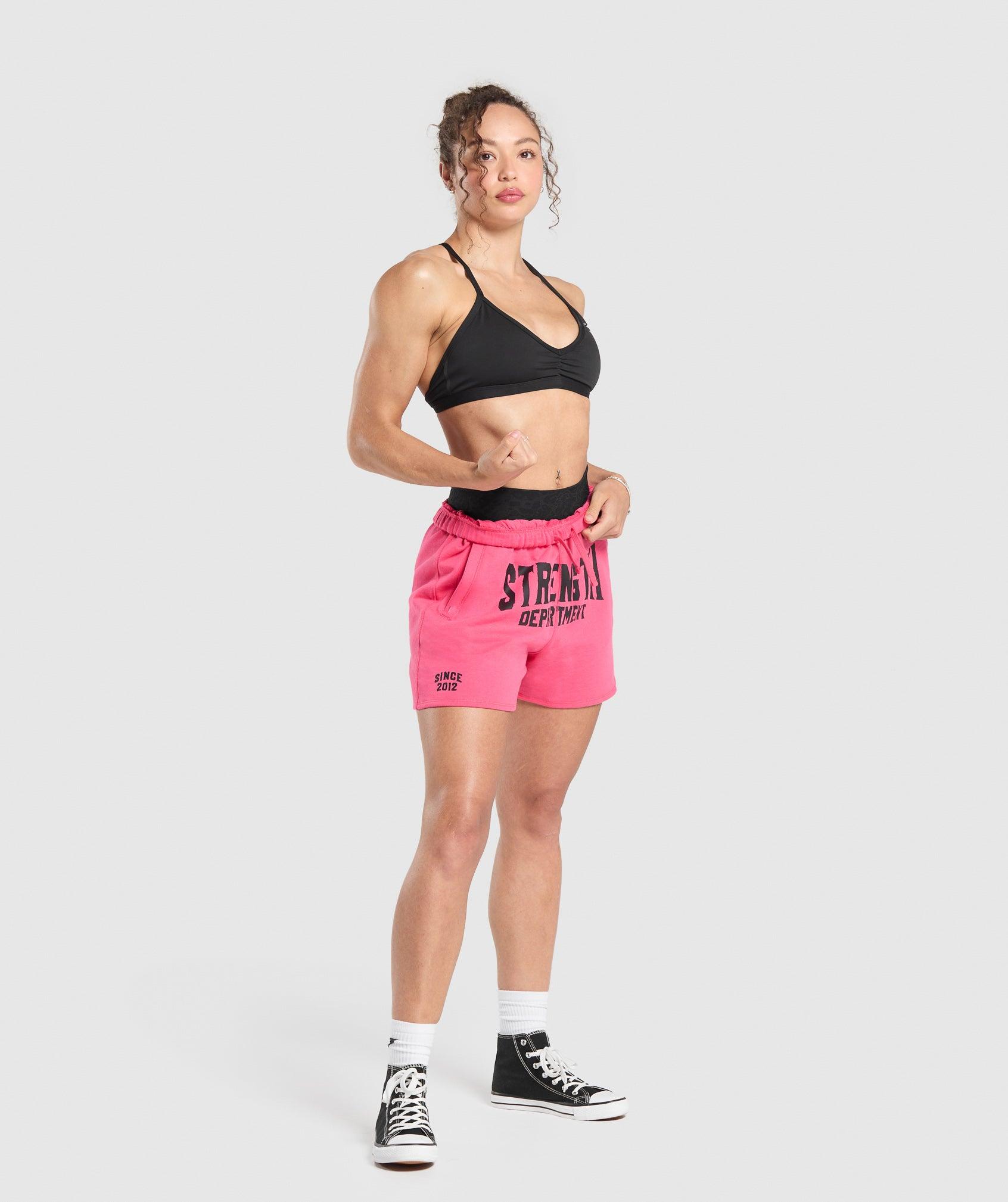 Gymshark Strength Department Graphic Shorts - Freak Out Pink Female Product Image