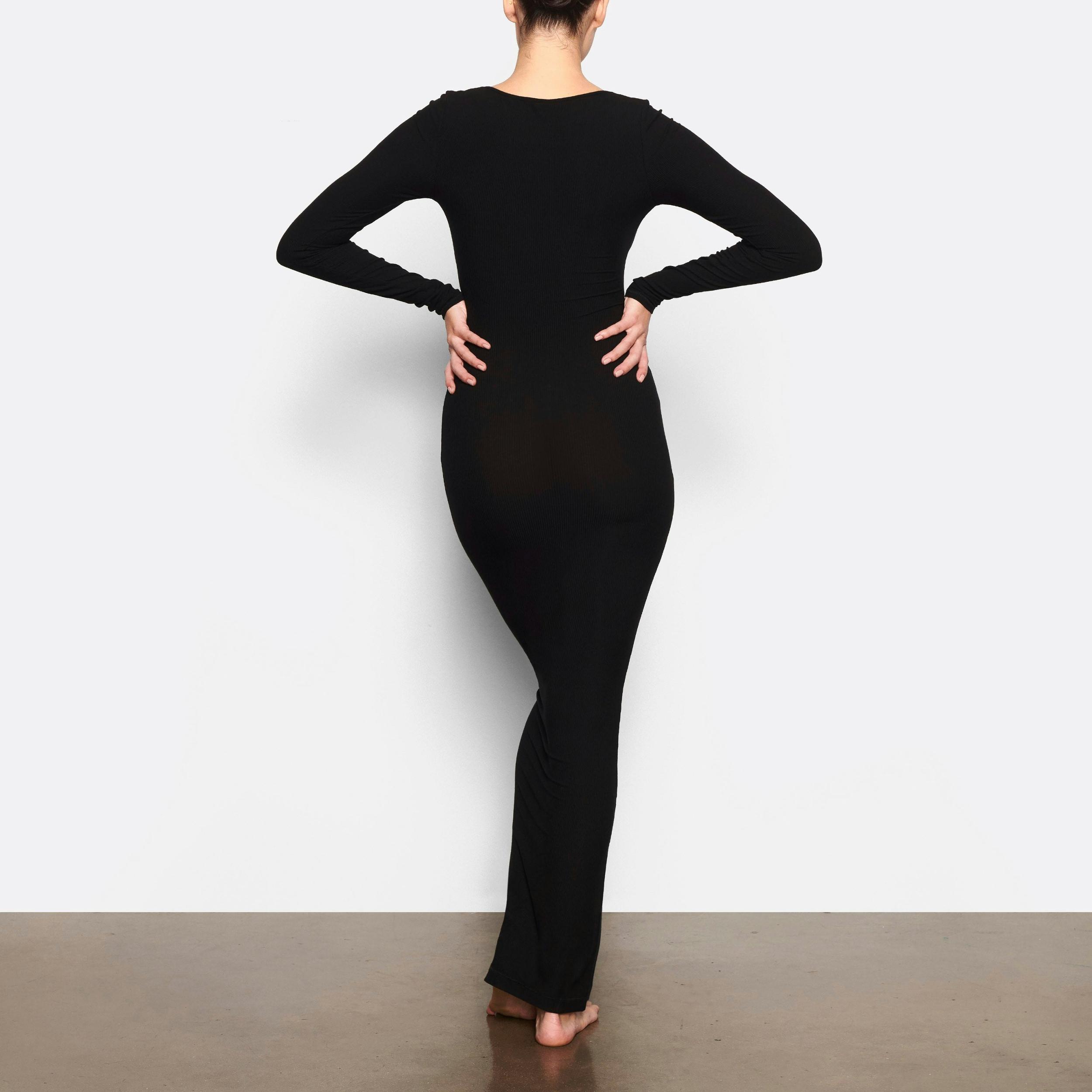 SOFT LOUNGE LONG SLEEVE DRESS | ONYX Product Image