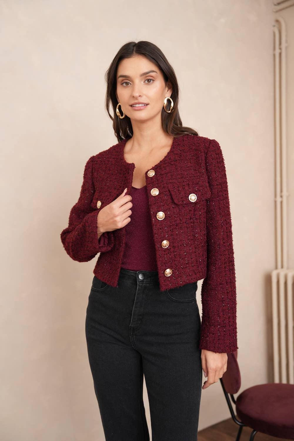 Jenny Sequin Tweed Jacket Product Image