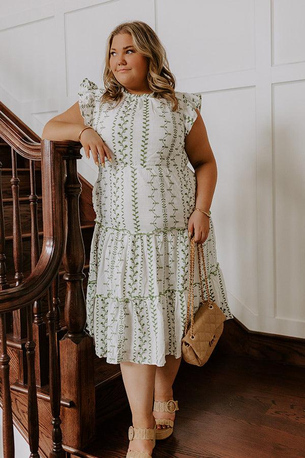 Ivy Lane Embroidered Midi Dress Curves Product Image