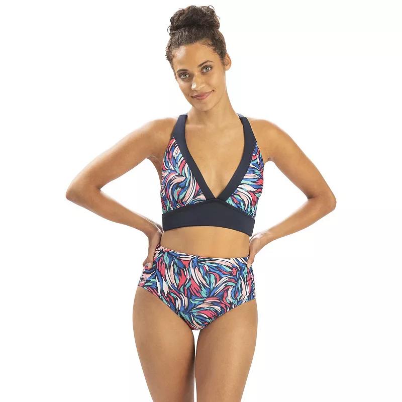 Women's Dolfin Printed Contrast Bikini Swim Top,  Product Image