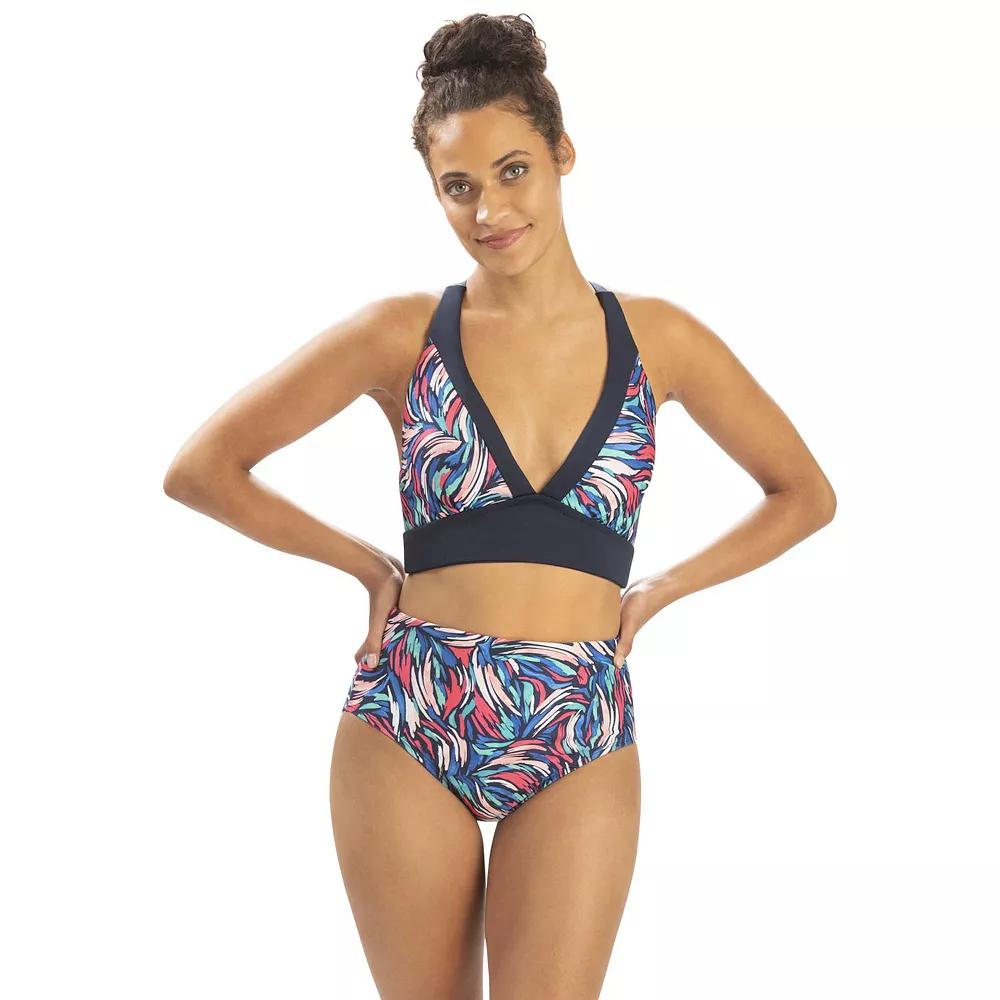Women's Dolfin Printed Contrast Bikini Swim Top,  Product Image