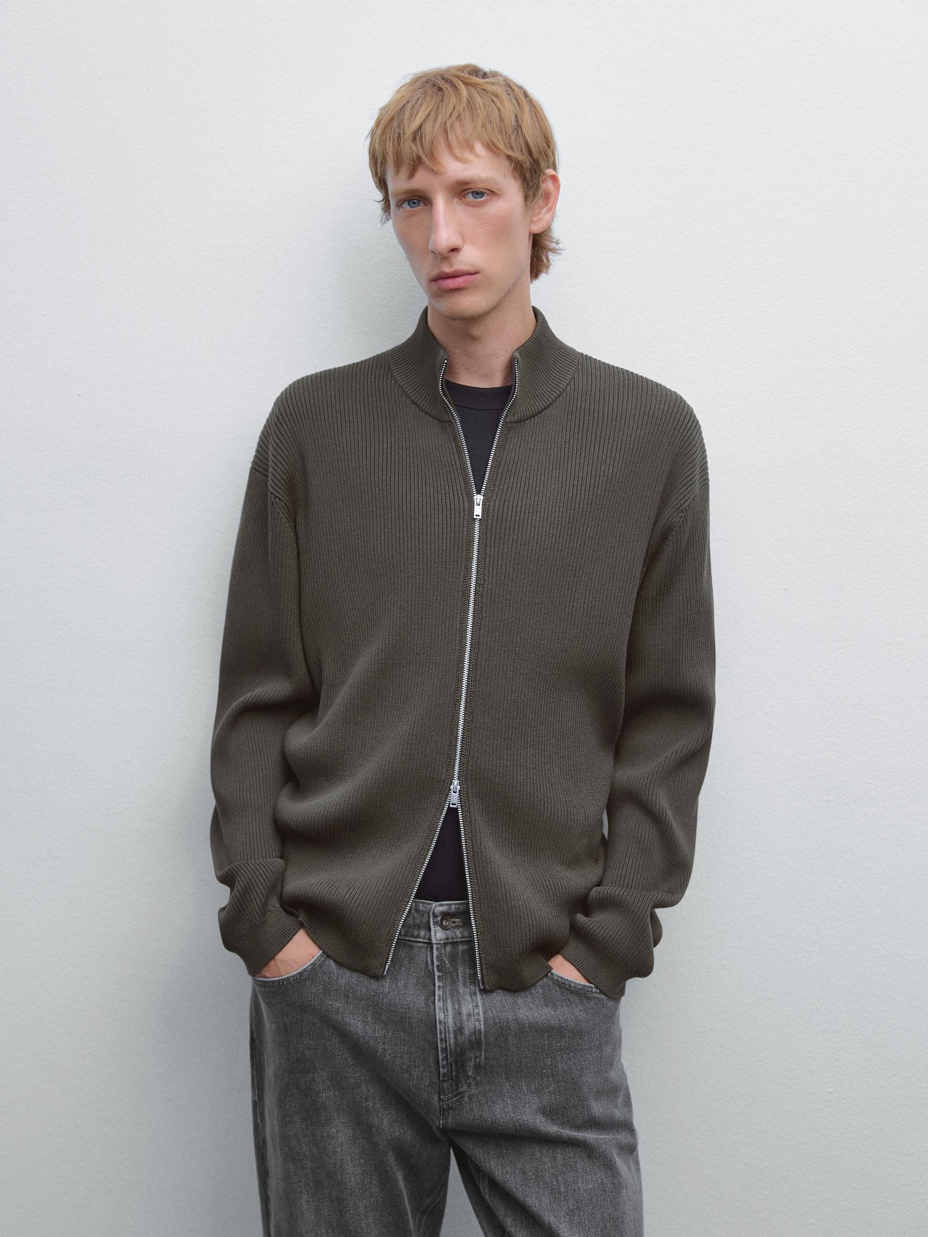 100% cotton zip cardigan Product Image