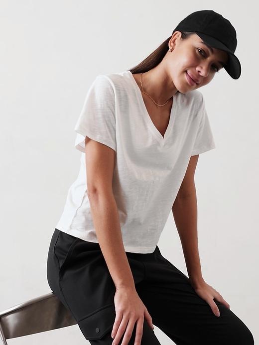 Essential Slub V-Neck Tee Product Image