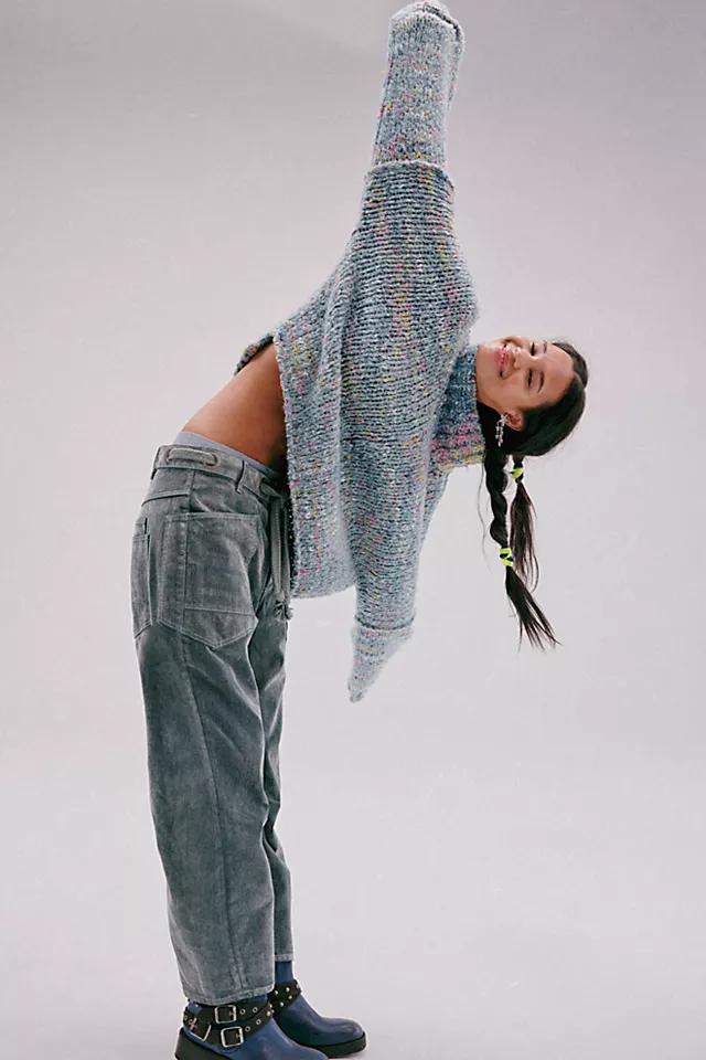 We The Free Moxie Flocked Pull-On Barrel Jeans Product Image