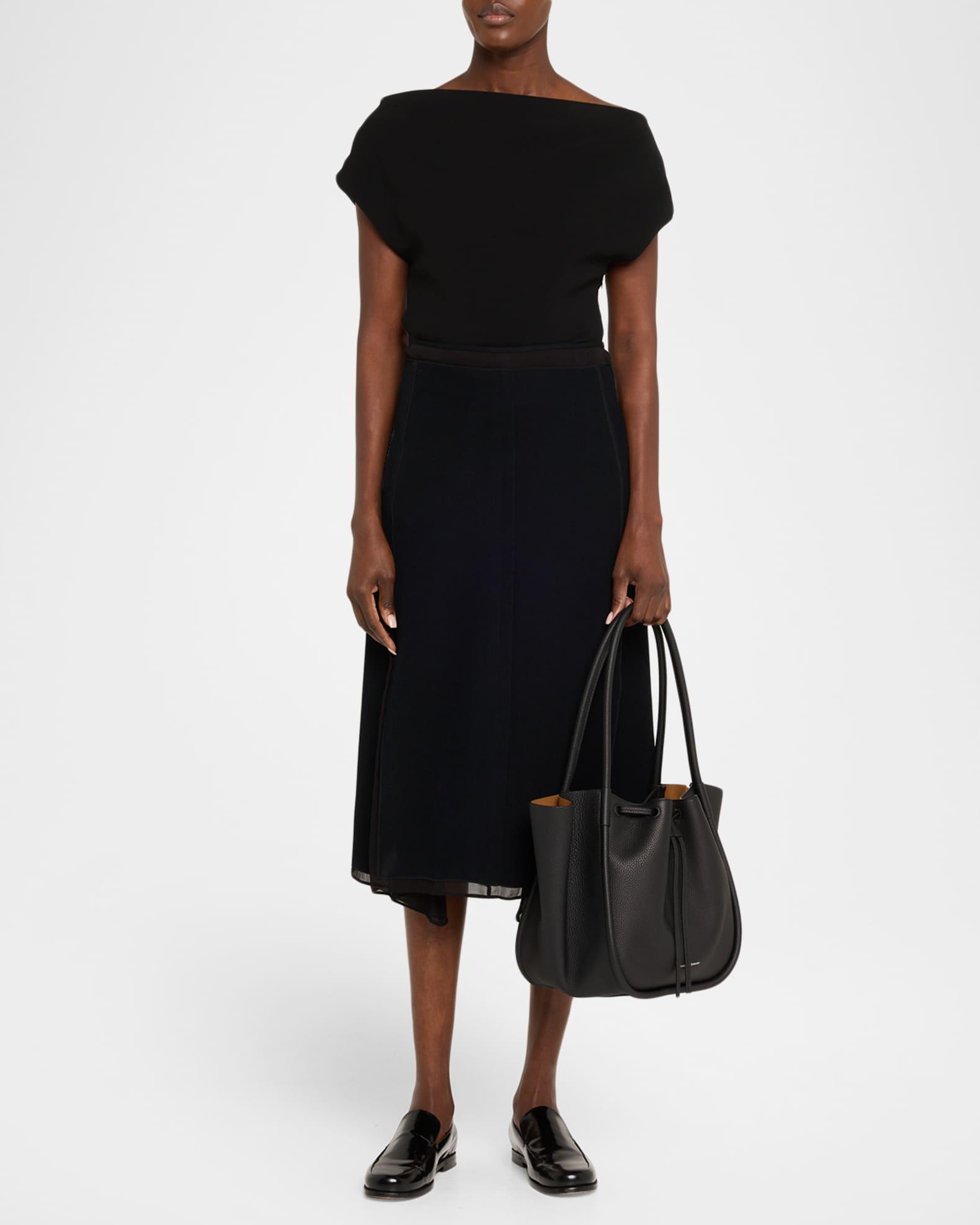 Large Ruched Pebbled Calfskin Tote Bag Product Image