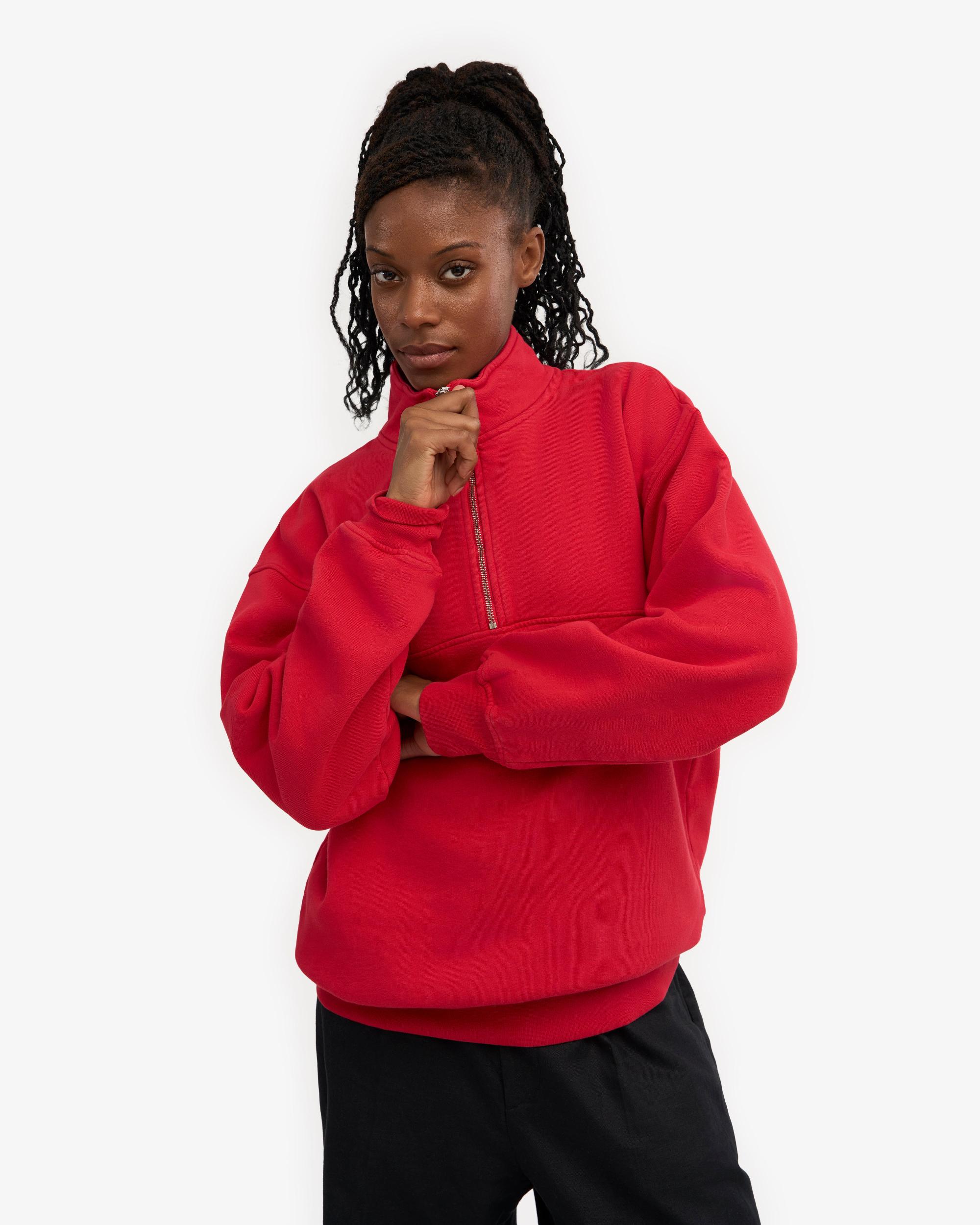 Organic Quarter Zip - Scarlet Red Product Image