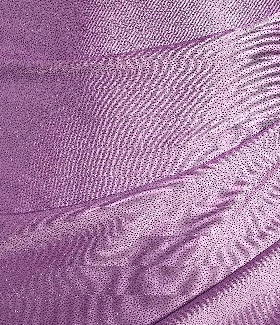 Honey and Rosie Glitter Knit Spaghetti Strap Sweetheart Fitted Dress Product Image