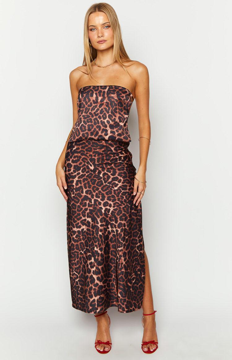 Ibiza Leopard Print Strapless Top Girls Product Image