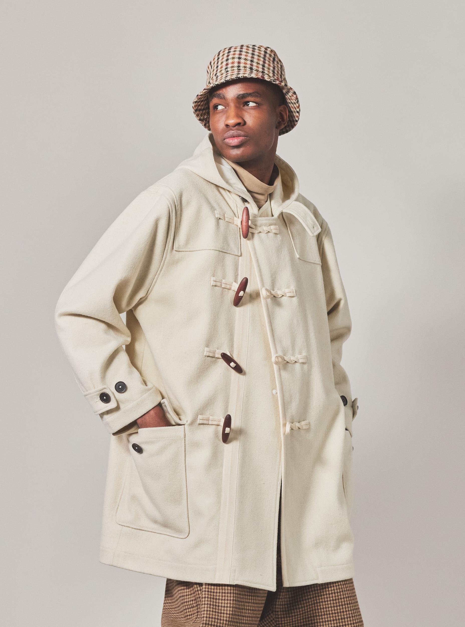 Universal Works Military Duffle Coat in Ecru Marl Mowbray Product Image