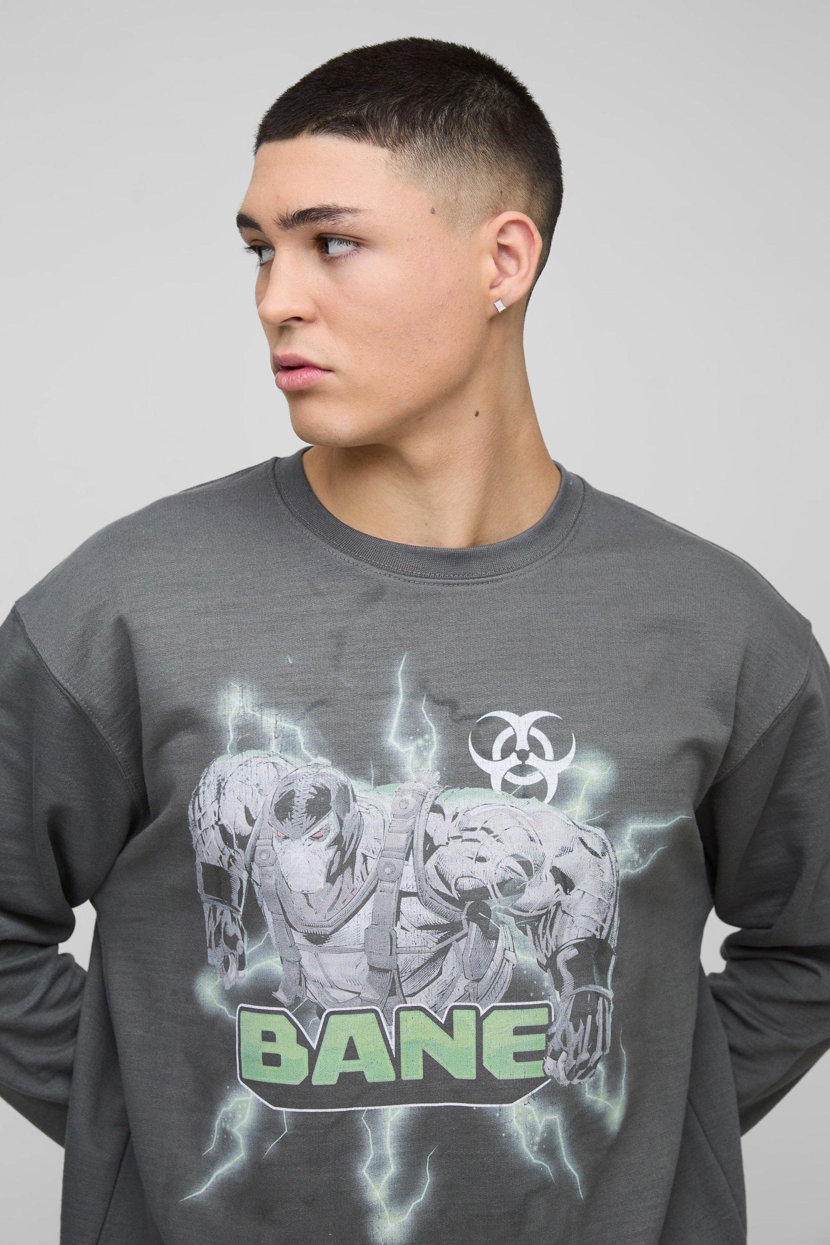 Regular Fit Bane License Print Sweatshirt | boohooMAN USA Product Image