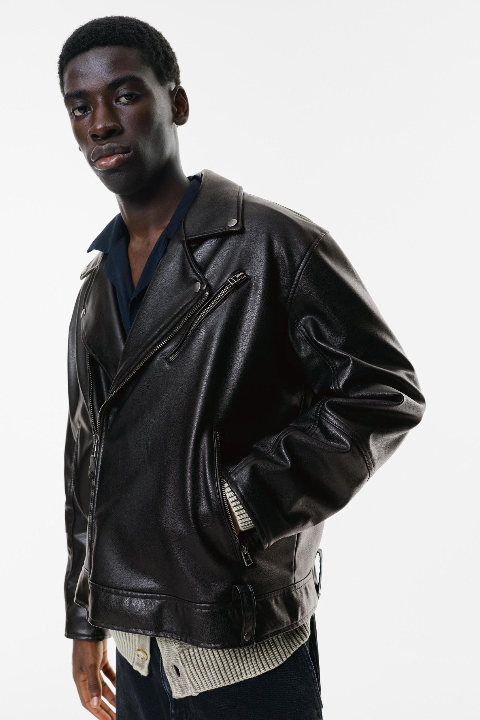 Faux leather biker jacket Product Image
