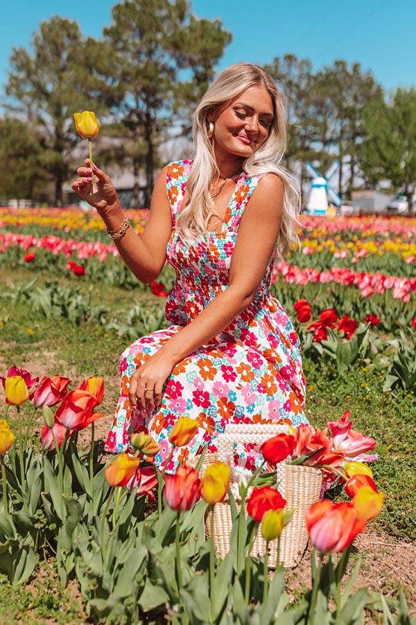 South Ocean Boulevard Smocked Midi Dress Product Image