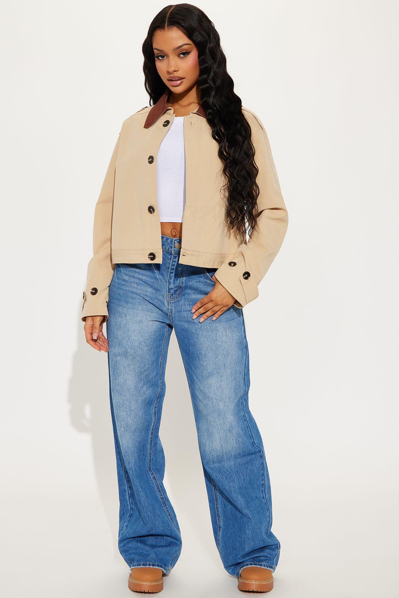 Asking Questions Barn Jacket - Khaki/combo Female Product Image