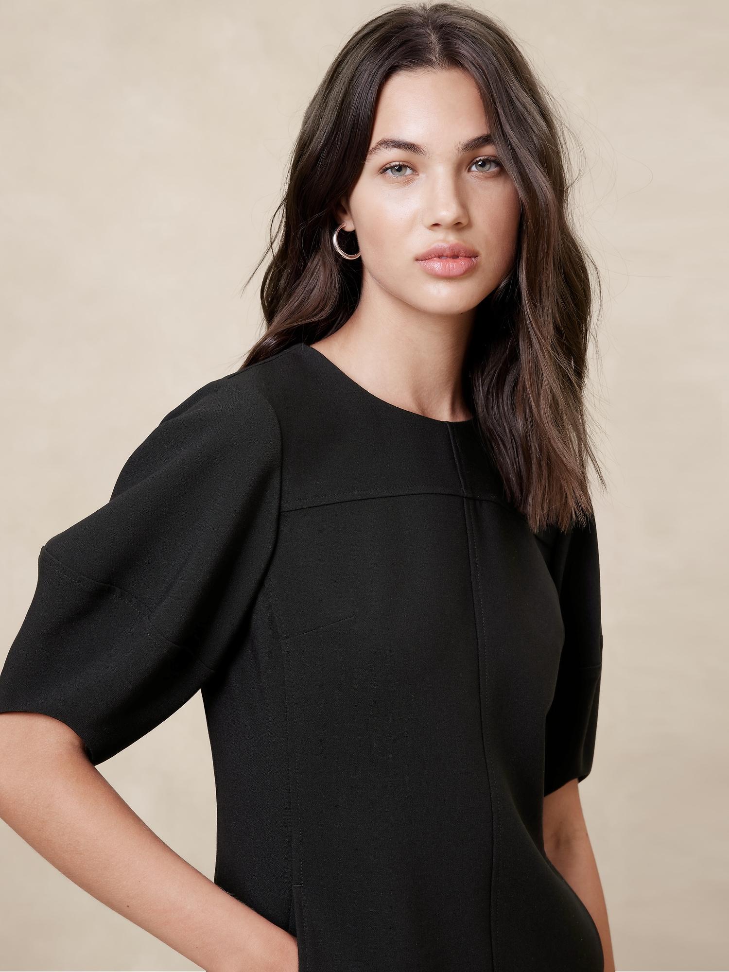 Lantern-Sleeve Knee-Length Dress Product Image