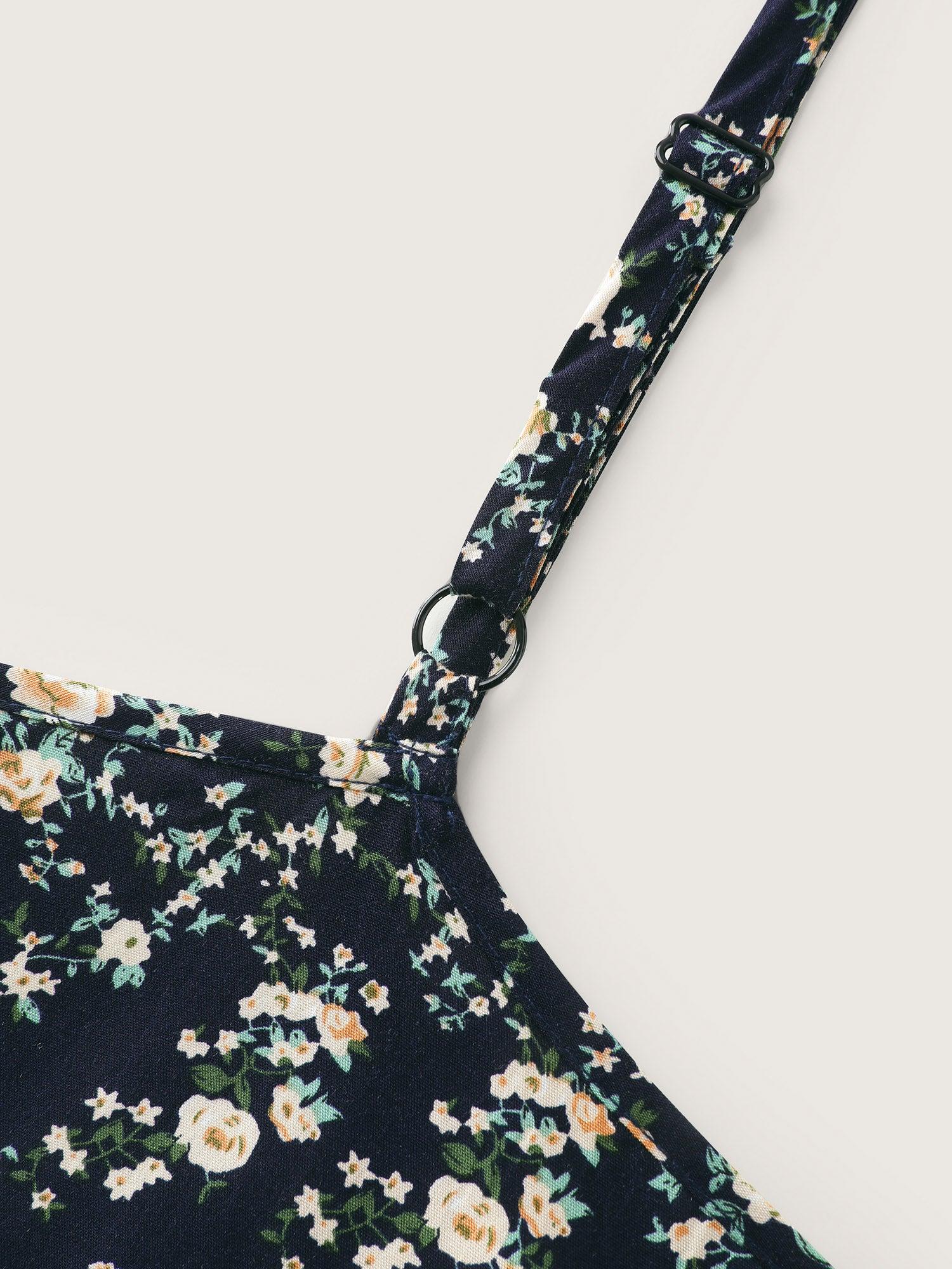 Floral Print Side-Tie Rayon Tank Top Female Product Image