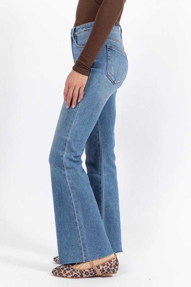 Eve Medium Wash Flare Jeans FINAL SALE Product Image
