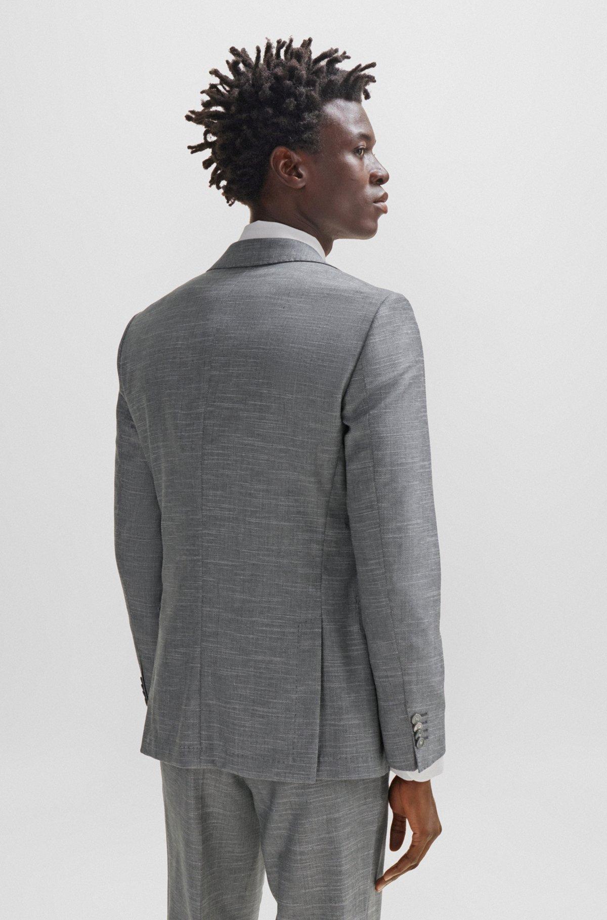 Slim-fit jacket in a patterned wool blend Product Image