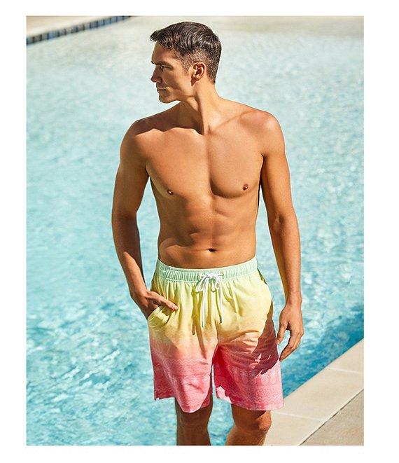 Caribbean Ombre Placed Palms 8#double; Swim Trunks Product Image