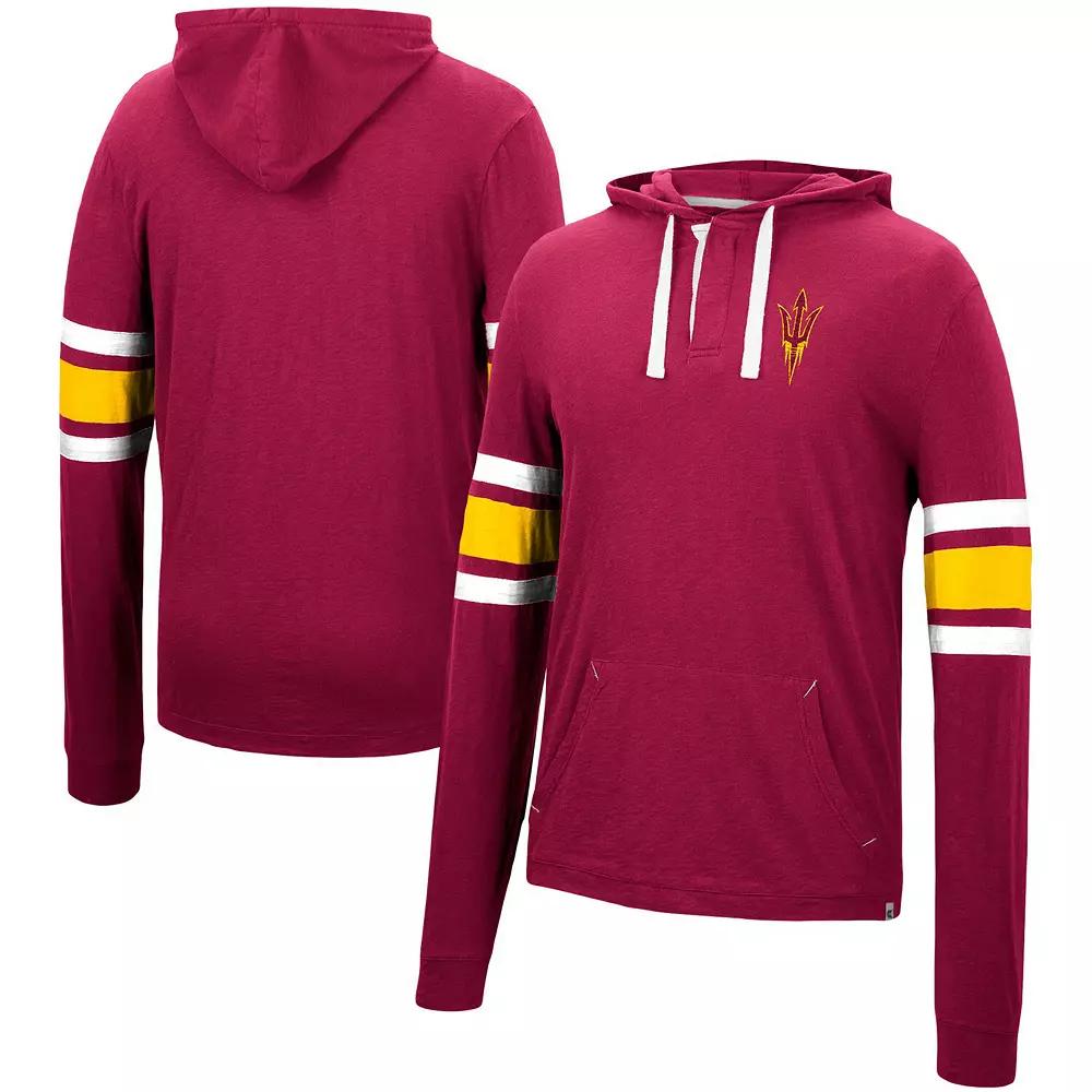 Men's Colosseum Maroon Arizona State Sun Devils Lebowski Hoodie Long Sleeve T-Shirt,  Product Image