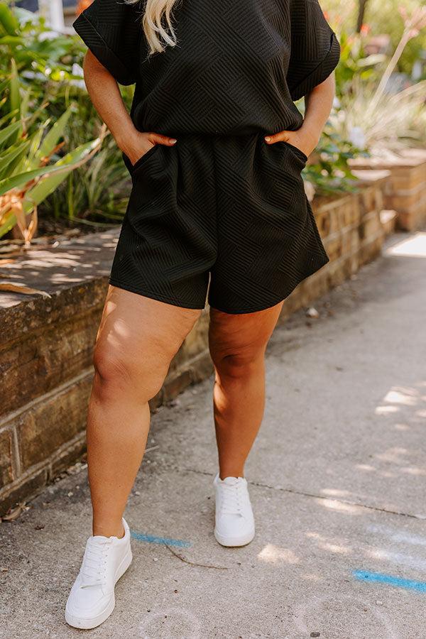 Coffee And Chit Chat High Waist Shorts in Black Curves Product Image