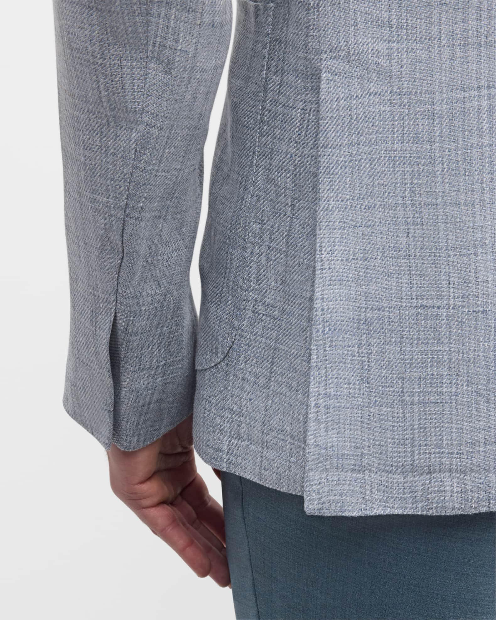 Men's Plaid Linen Sport Coat Product Image