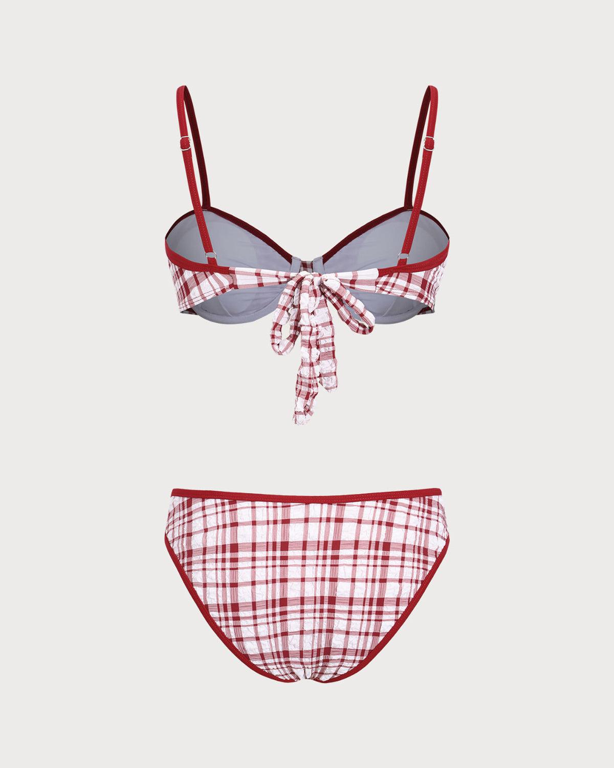 Red Contrast Underwire Bikini Set Product Image