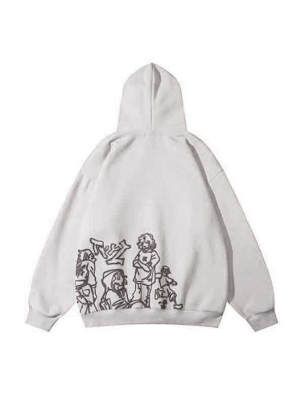 Pink Graffiti Couple Oversized Hoodie Product Image