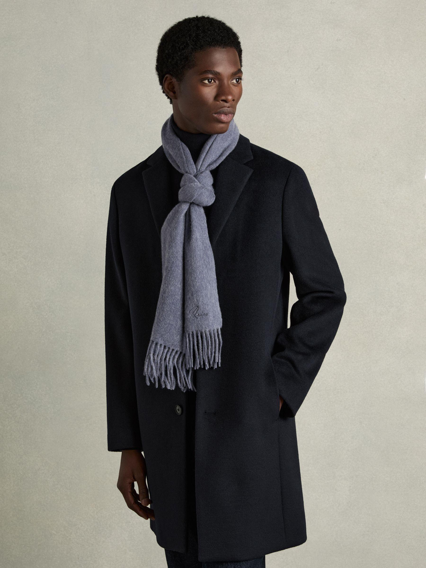 Wool and Cashmere Scarf in Indigo Melange Product Image