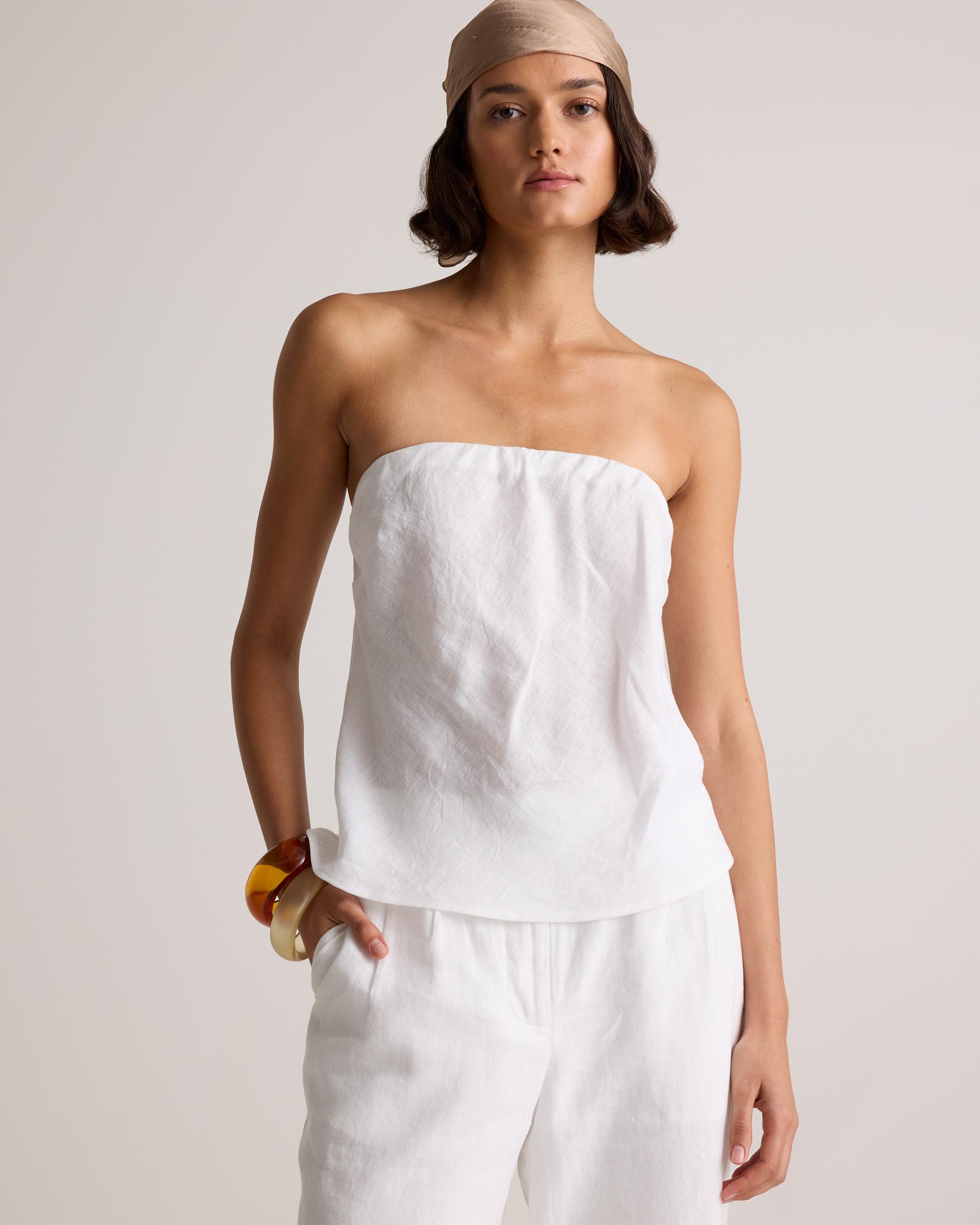Quince | Women's 100% European Linen Strapless Top Product Image