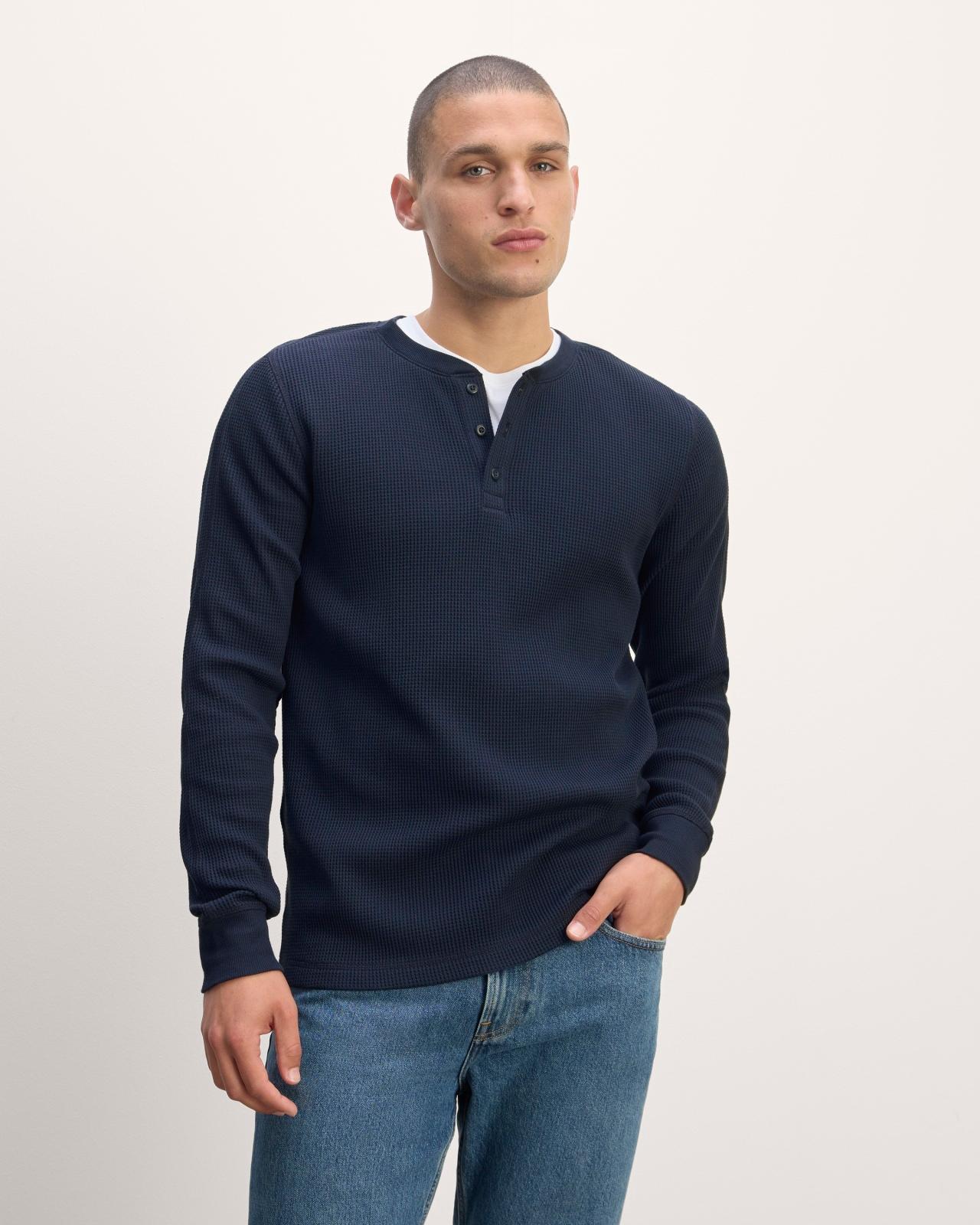 The Waffle Long-Sleeve Henley Product Image