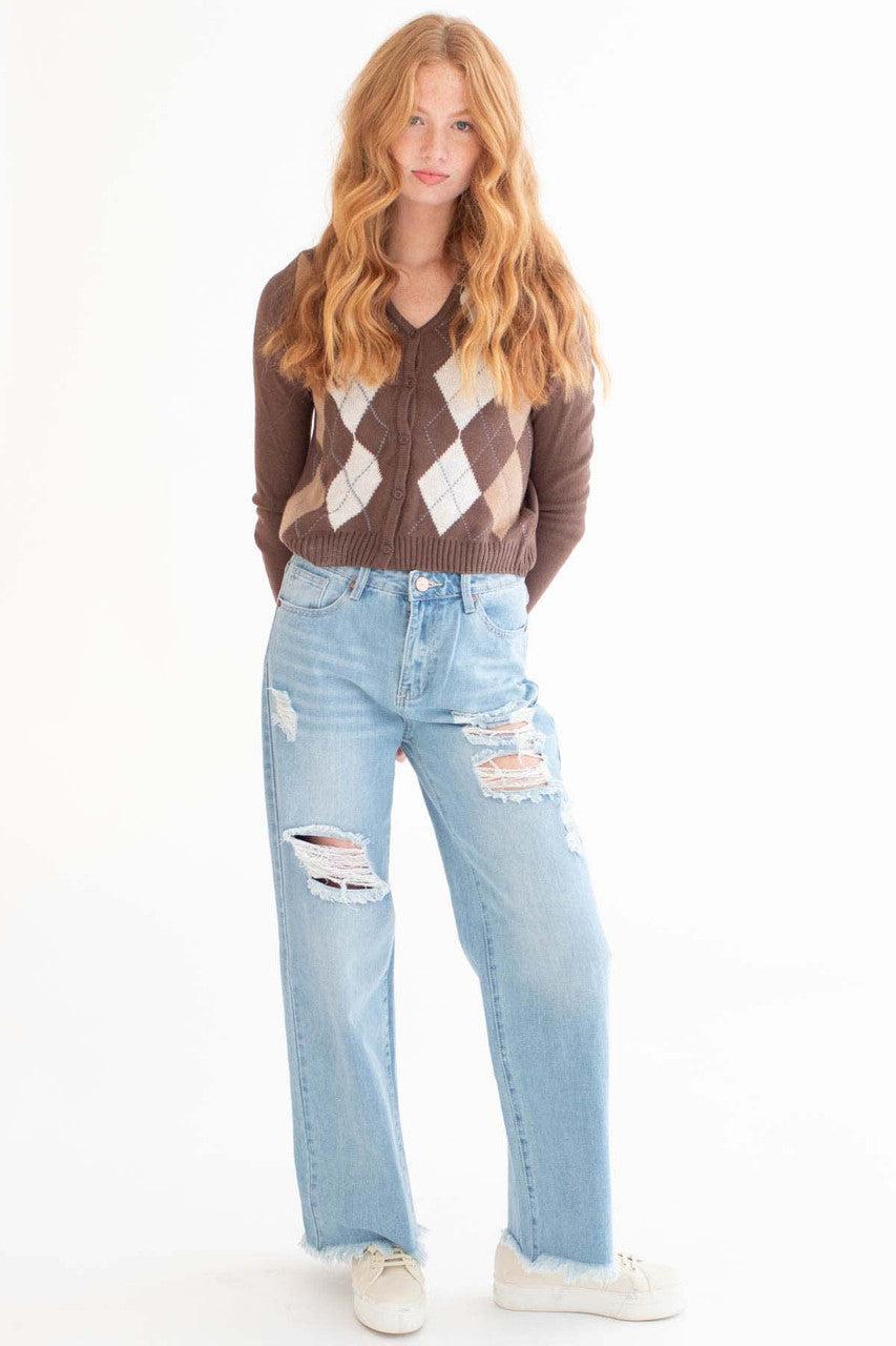 Brown Argyle Sweater Product Image