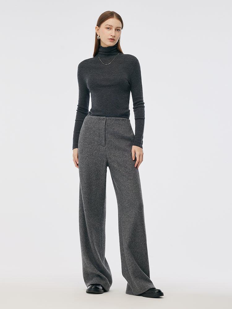Wool Blend Women Overlength Knit Pants Product Image
