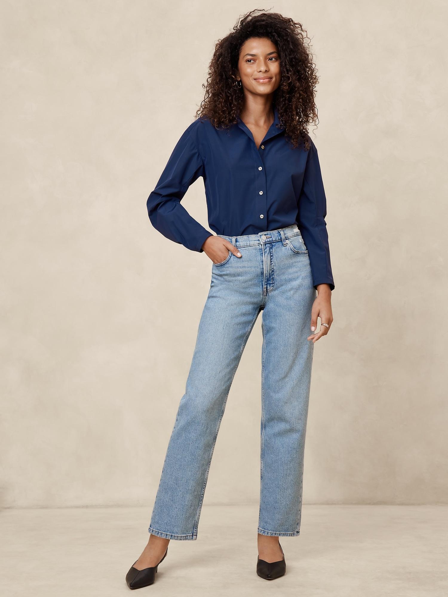 Pleated-Sleeve Taffeta Shirt Product Image