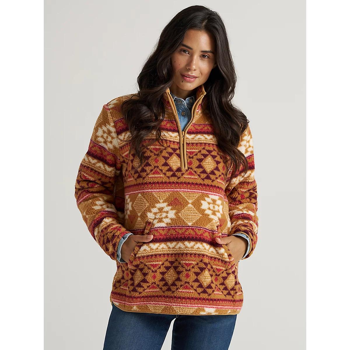 Women's Wrangler Retro® Quarter-Zip Sherpa Pullover Geo Product Image
