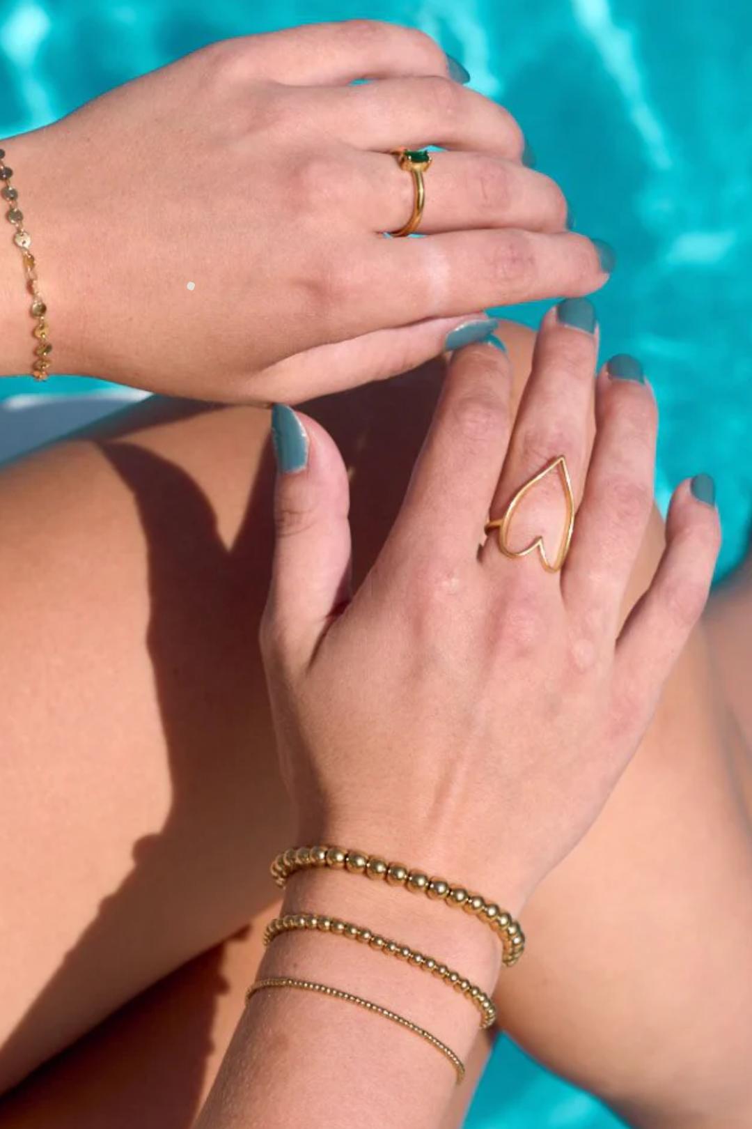 Gold Beaded Ball Bracelet Large Product Image