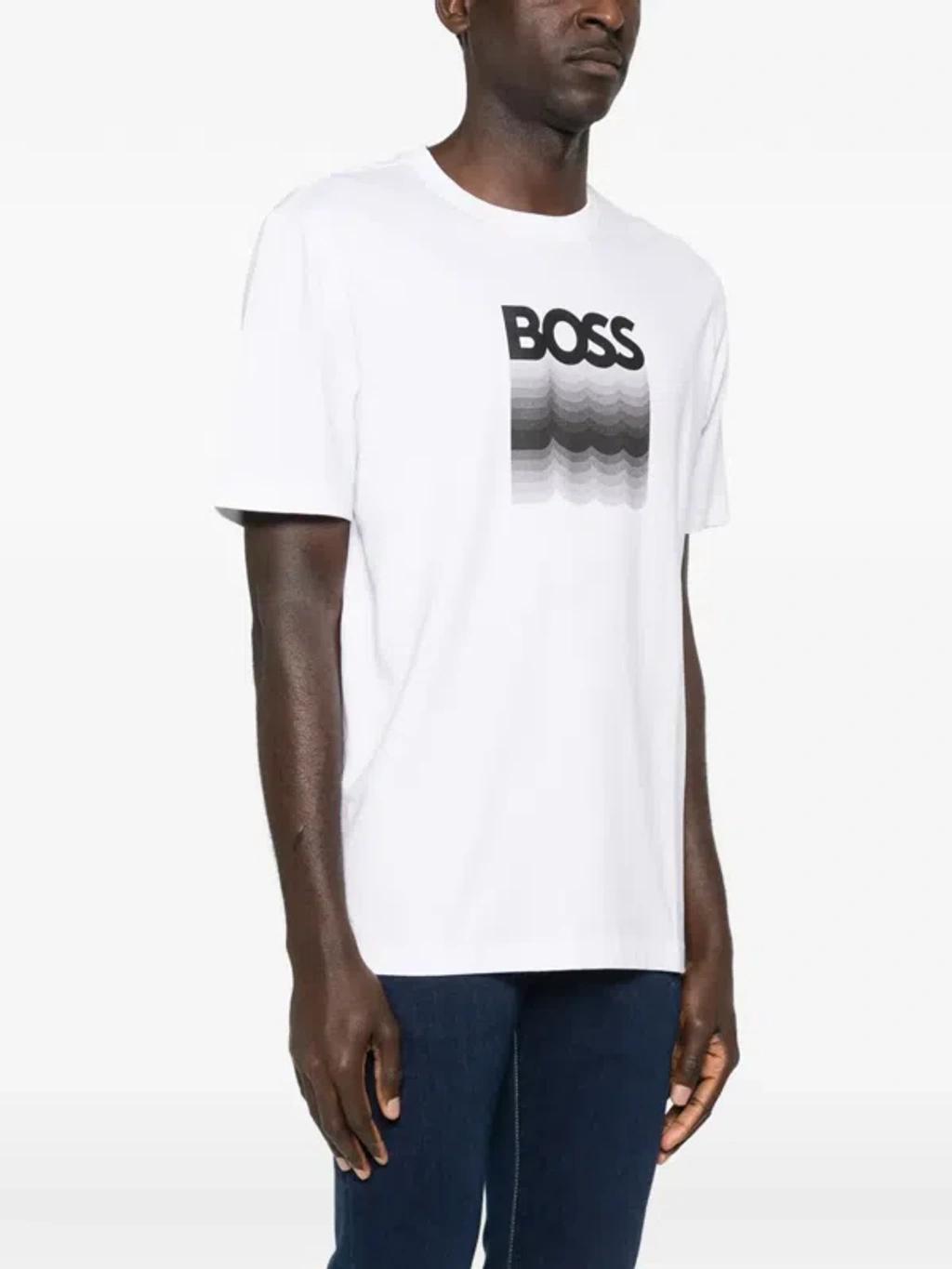 HUGO BOSS Boss Men T-shirt With Logo In White Product Image