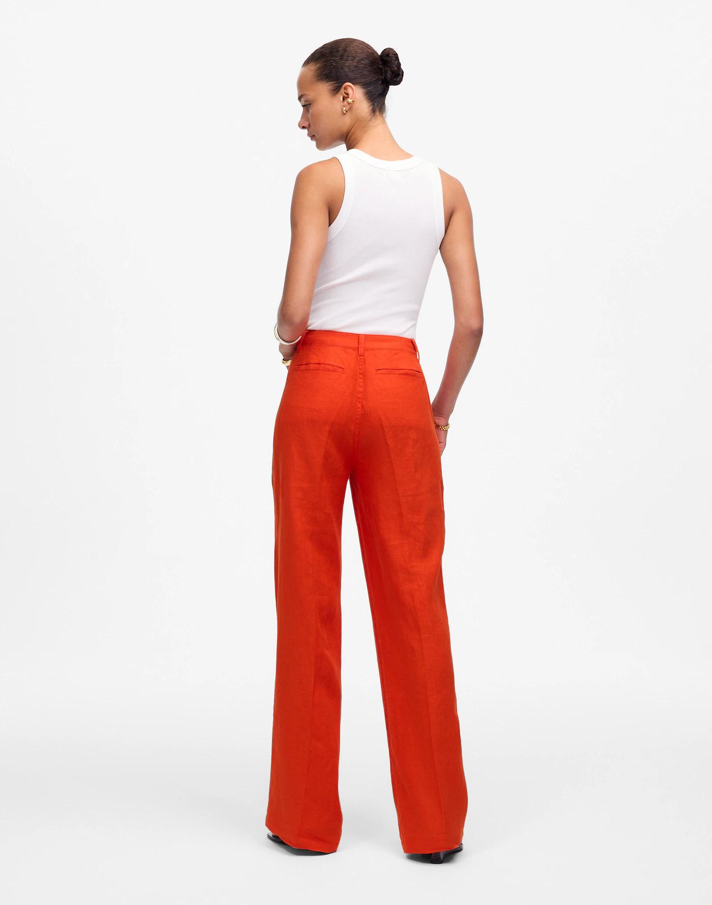 Patch Pocket Flare Pant in 100% Linen Product Image