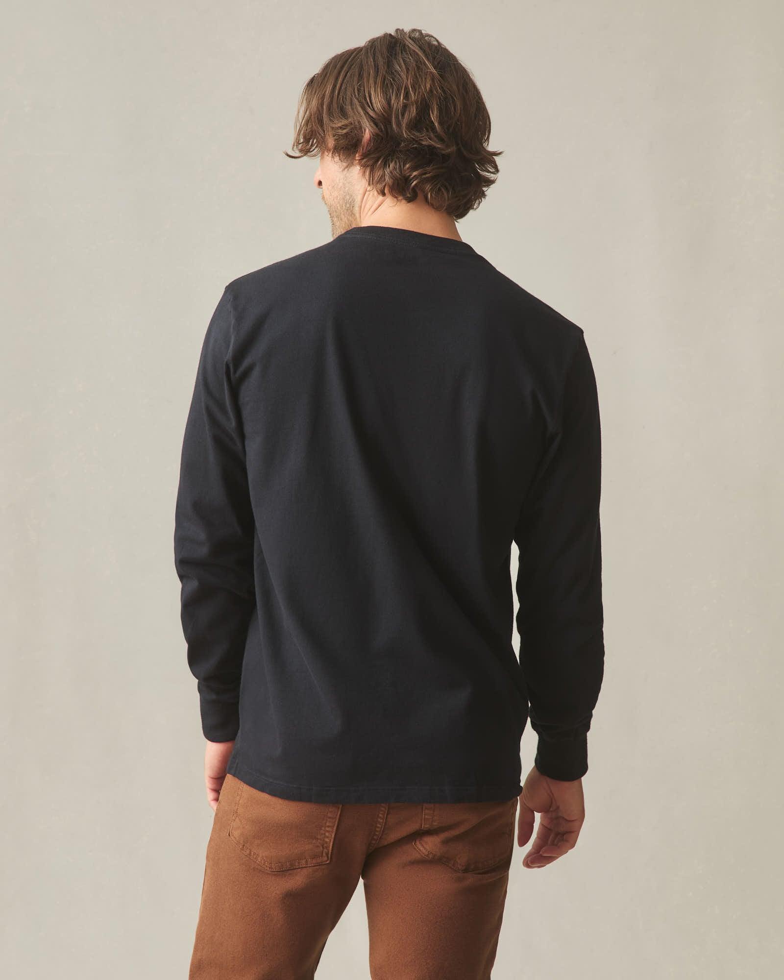 Men's Long Sleeve Pocket Tee  - Black Product Image