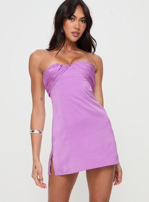Irena Strapless Mini Dress Purple Product Image